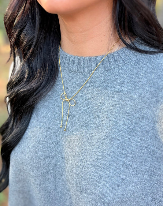 Gold Bow Necklace