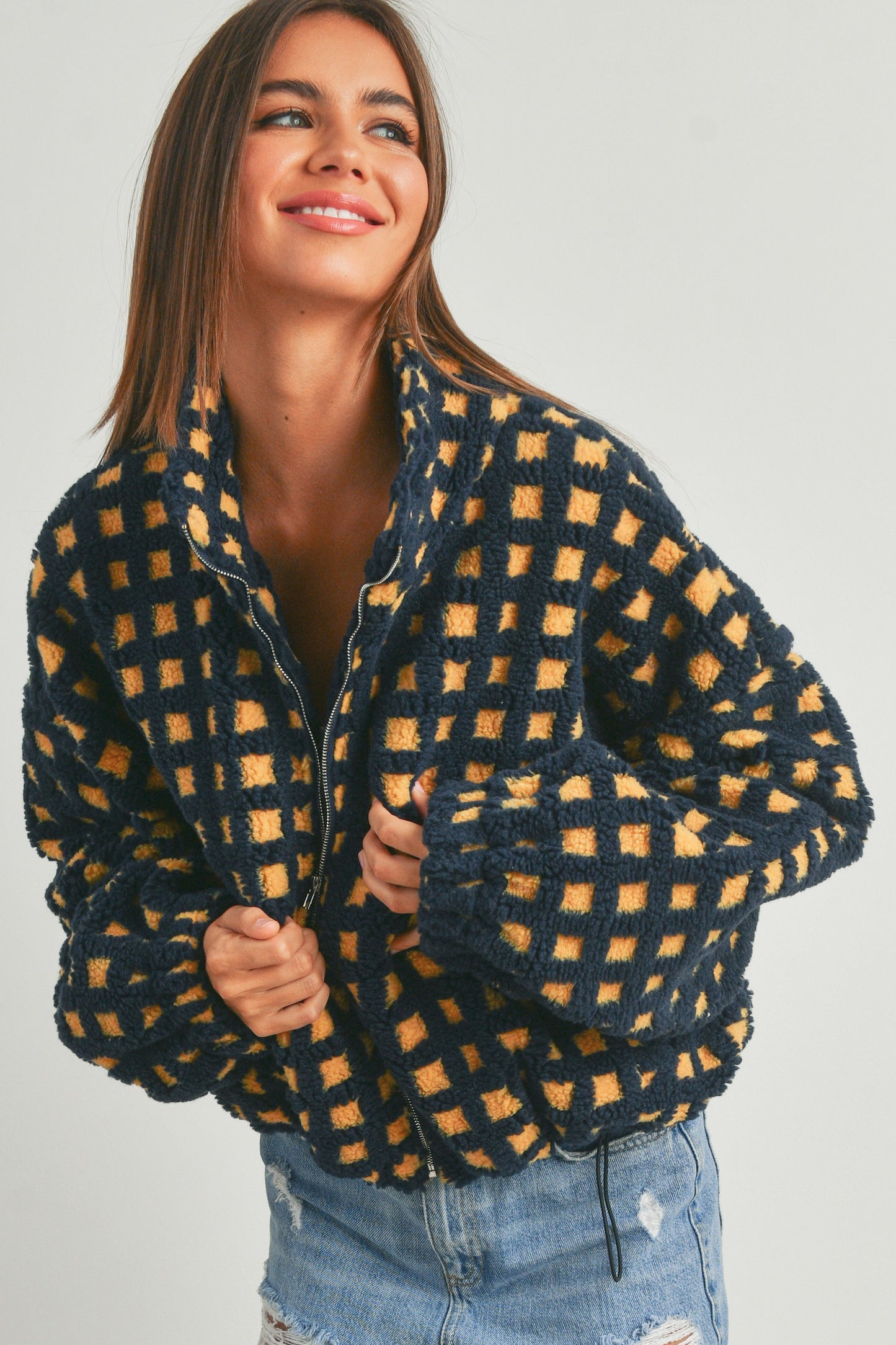 Sherpa Jacket (Navy Blue)