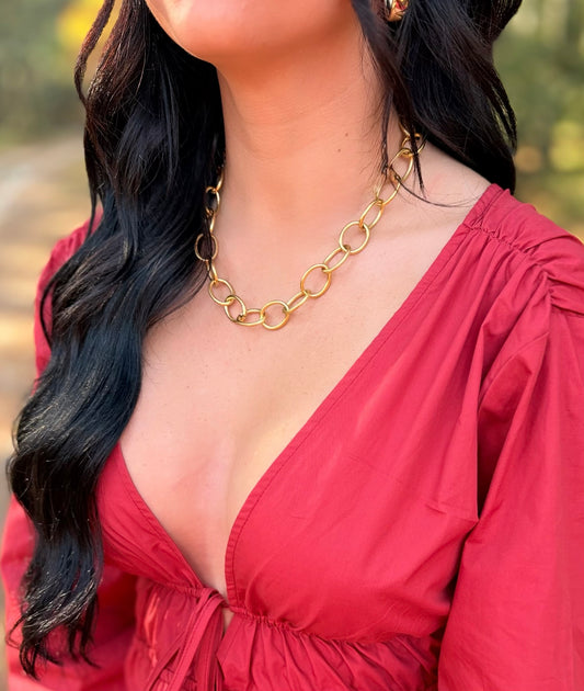 Gold Chain Link Necklace