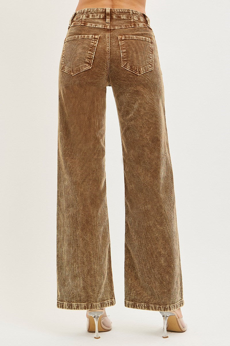 Wide Leg Corduroy Jean (Mocha)